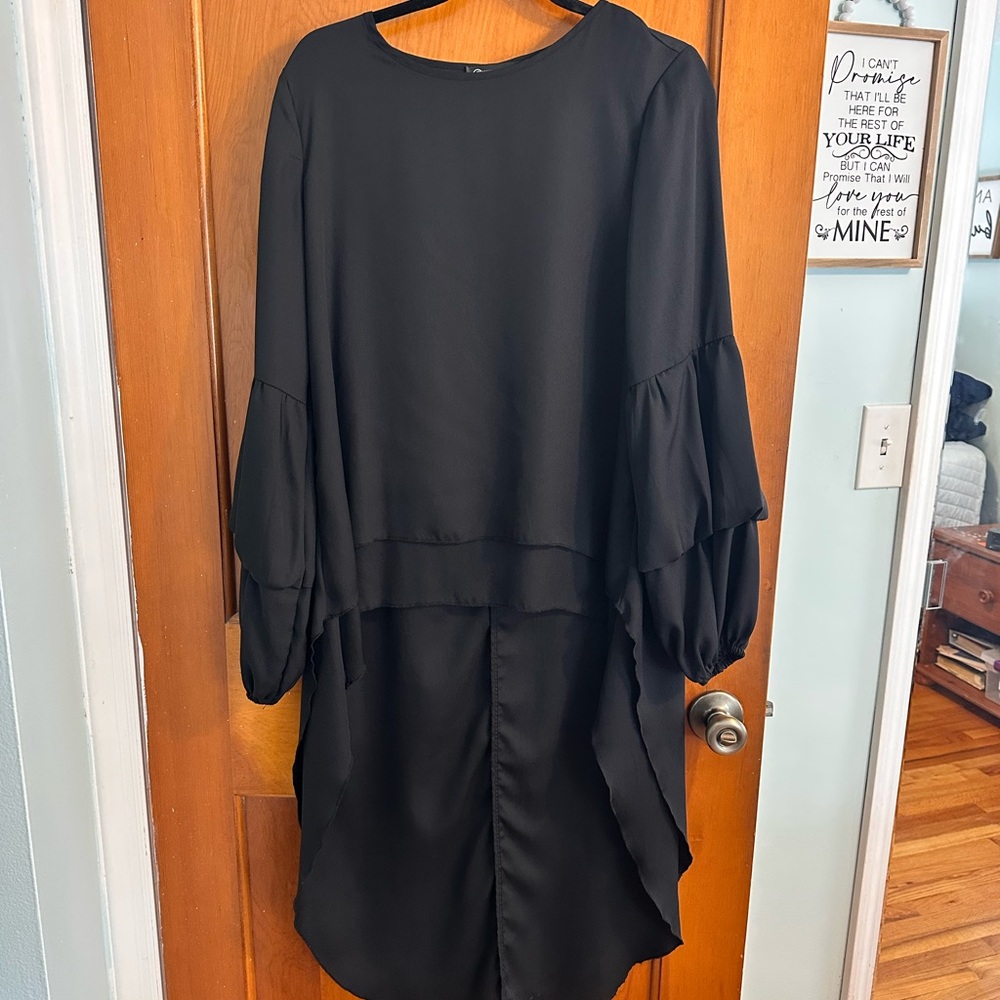Elegant Black Long Sleeve Women's Top